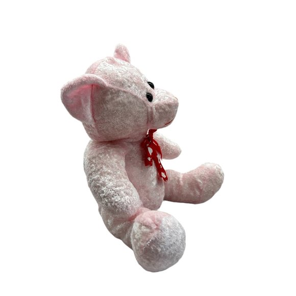 Best Made Toys 10" Pink Valentines Day Bear Red Heart Bow Plush Stuffed Animal - Picture 4 of 7